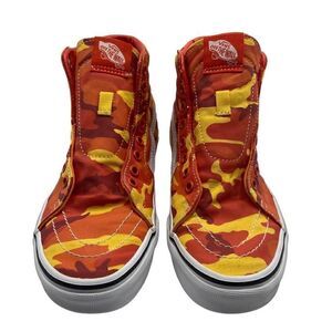 Vans Sk8-Hi‎ Top Orange Camo Skate Shoes Sneakers W-7 M- 5.5